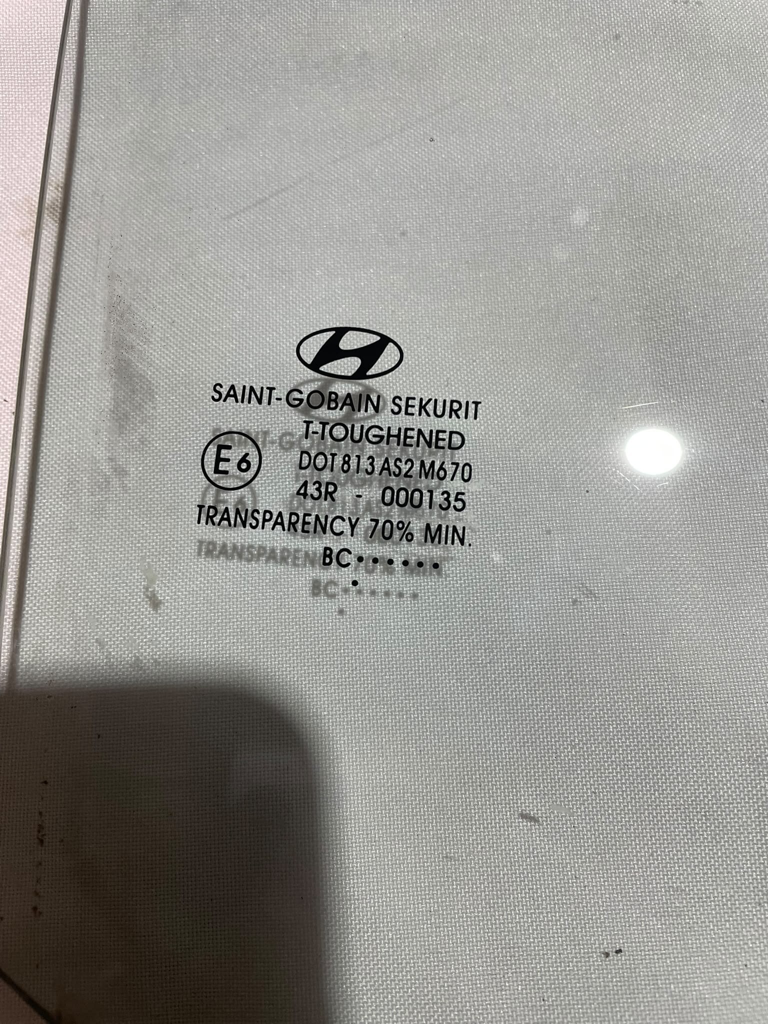 VIDRIO PUERTA TRASERA DERECHA Hyundai I10 2013